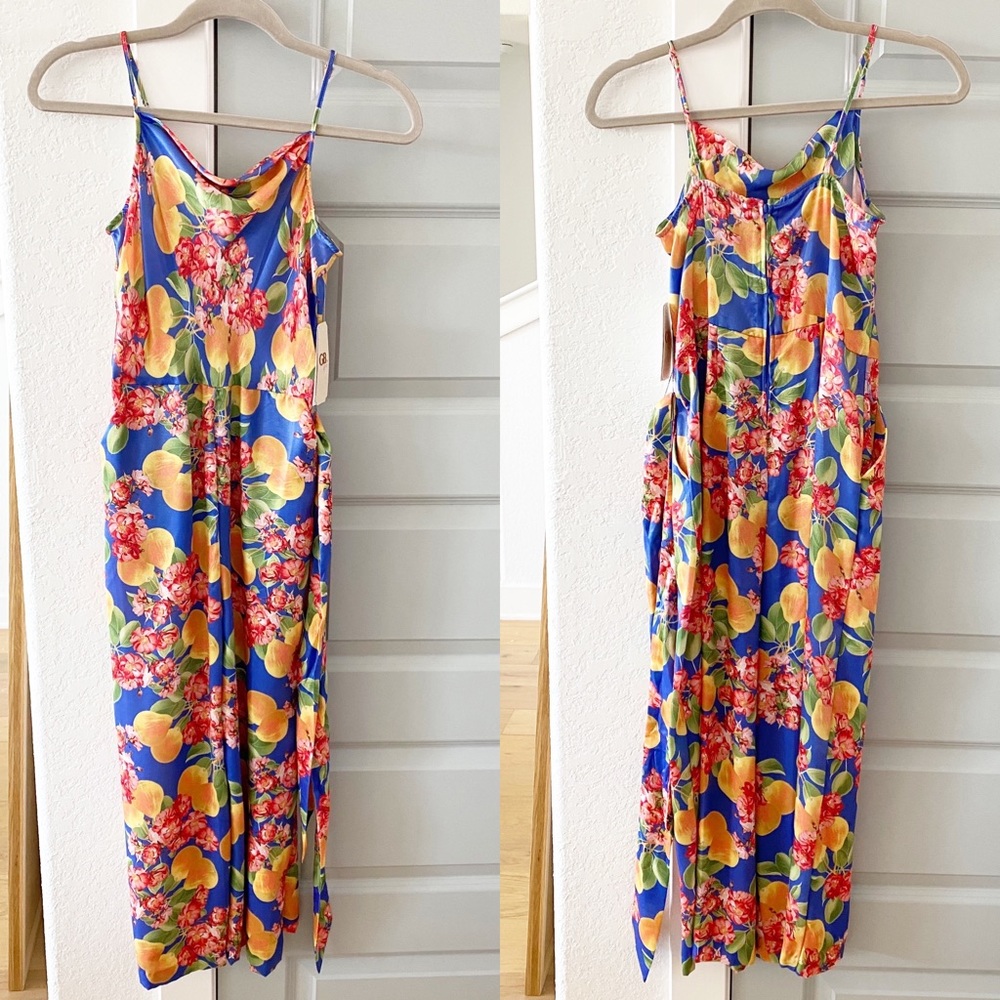 NWT GB Girls Pear Fruit Tie Waist Jumpsuit - Picture 2 of 5